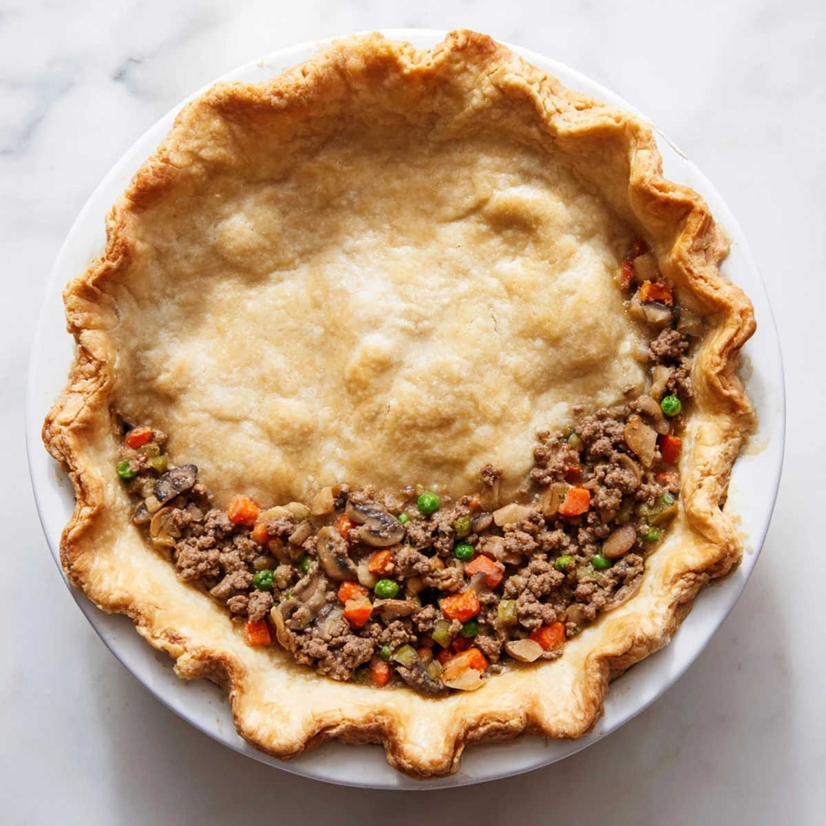 Herzhafte Fleisch Gemüse Pie