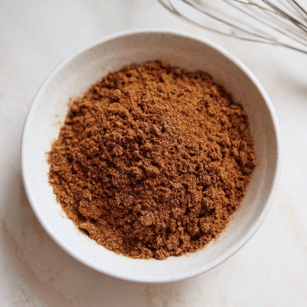 Vibrant closeup of fresh gingerbread spice mix, ready to enhance holiday lattes and delicious baking.