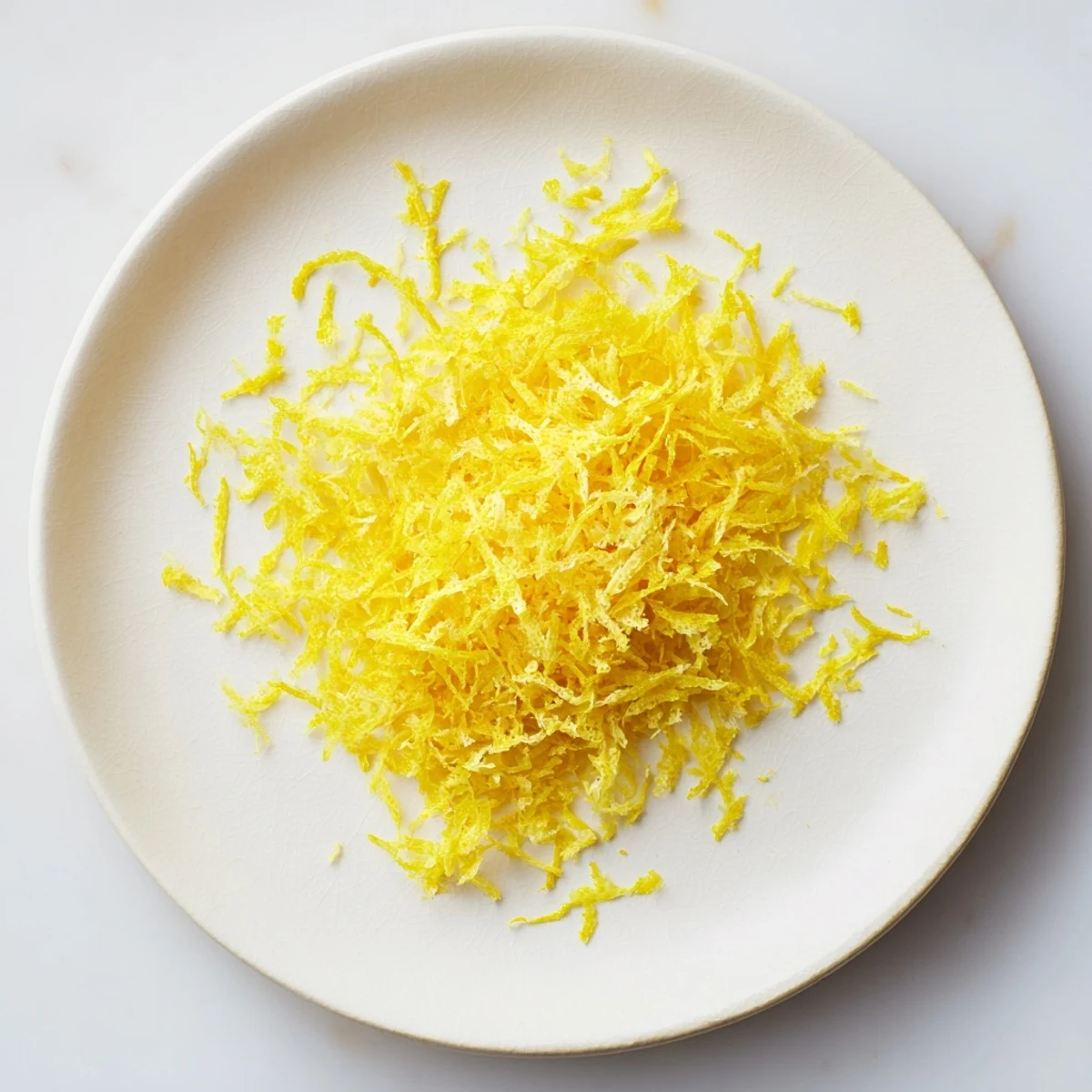 Freshly zested lemon peel, bright yellow, ready to add vibrant zest to your cooking.