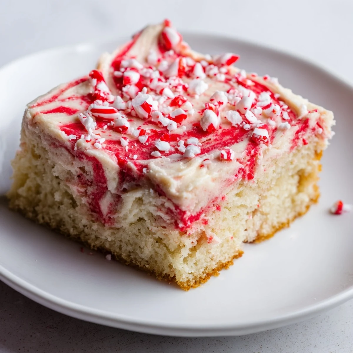 This delicious homemade Peppermint Swirl cake shows off beautiful swirls, perfect for a holiday dessert table.