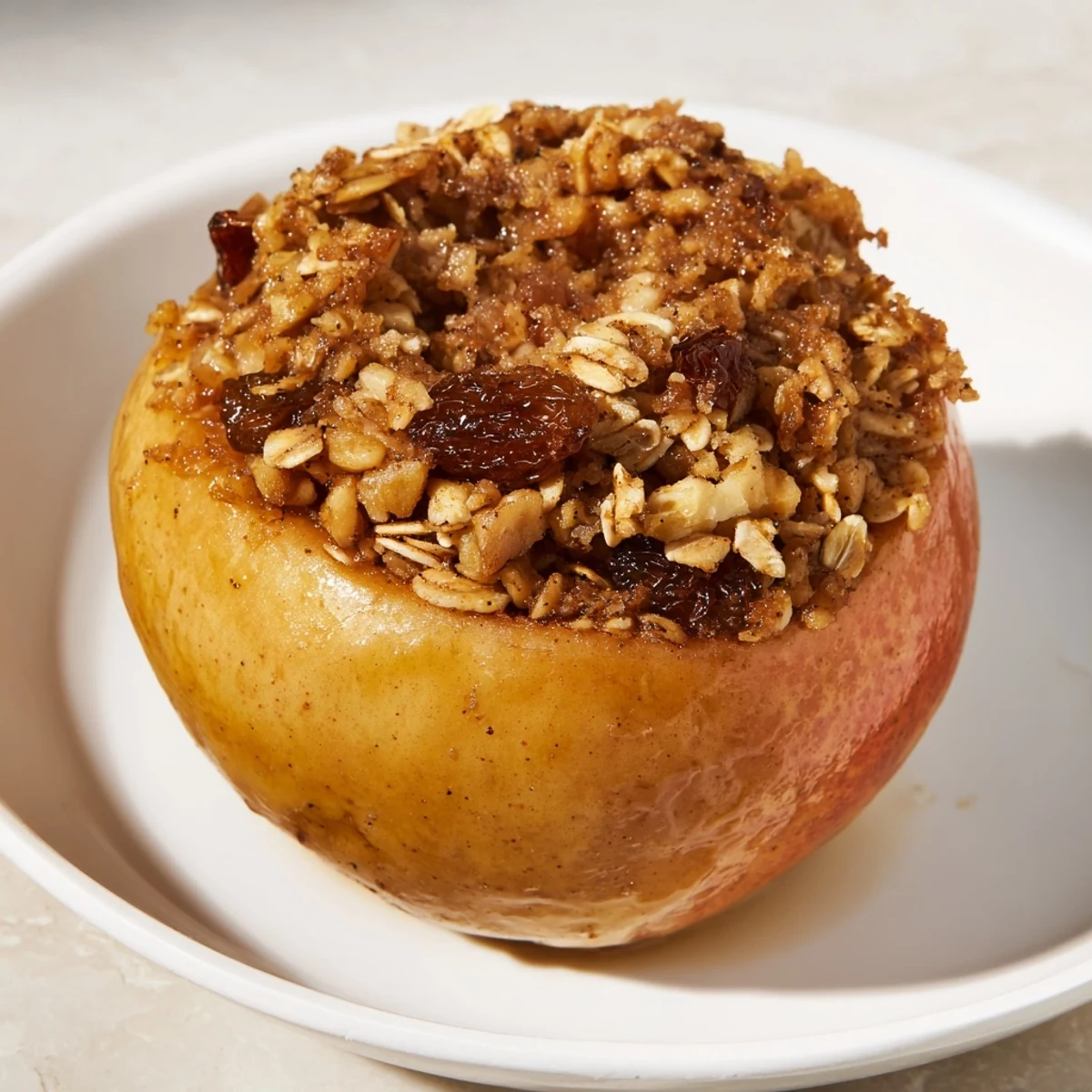 Fragrant Baked Apple with steam rising, perfect for a cozy fall evening, ready to be enjoyed.