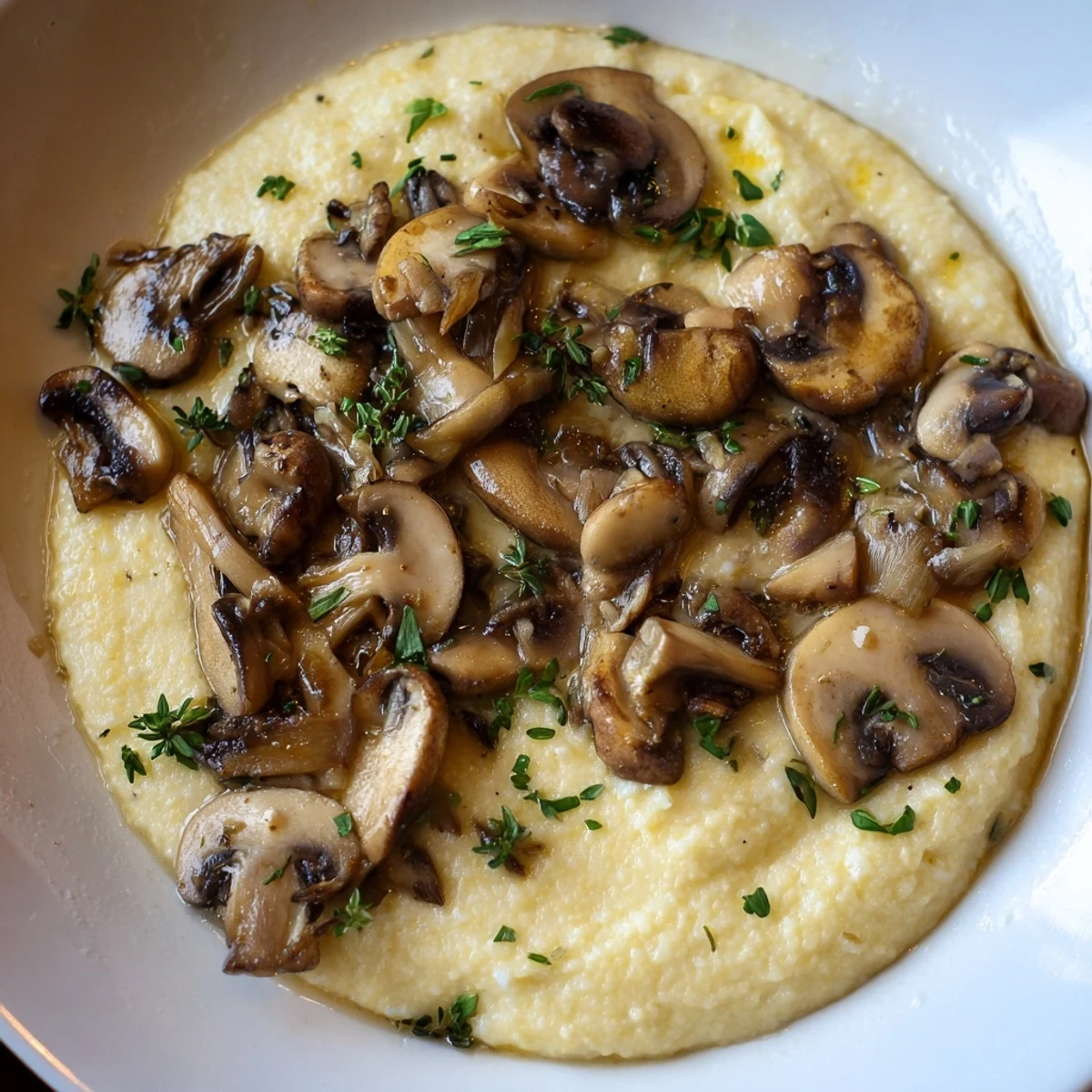 Cremige Polenta mit Pilzen