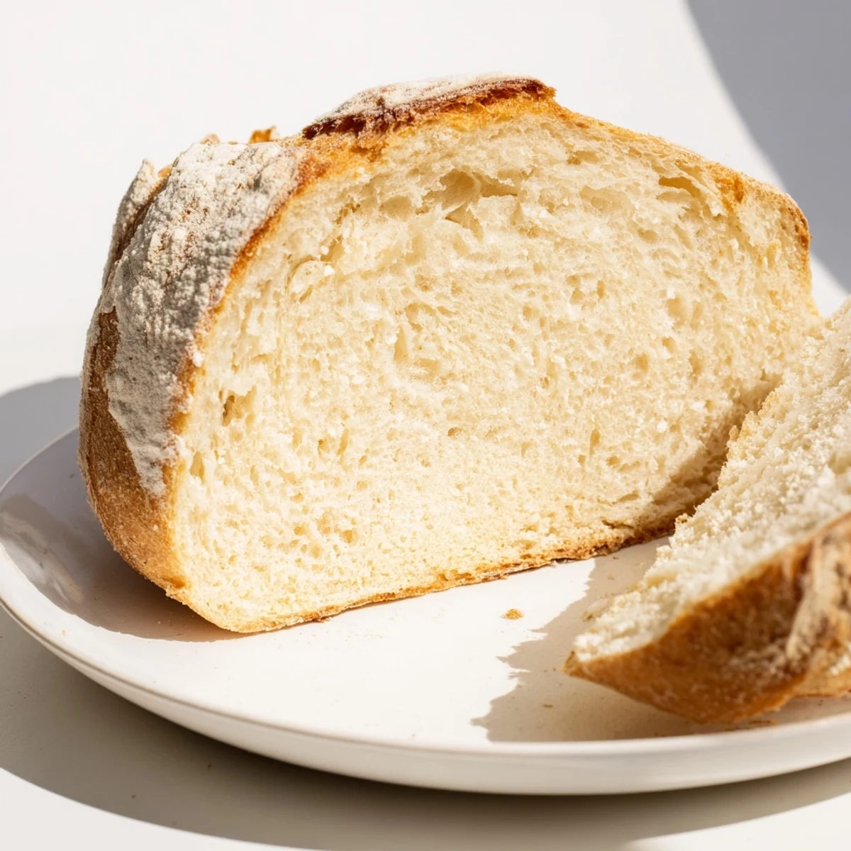 Close-up of a perfectly baked classic homemade baked bread, ready to be sliced for sandwiches or toast.