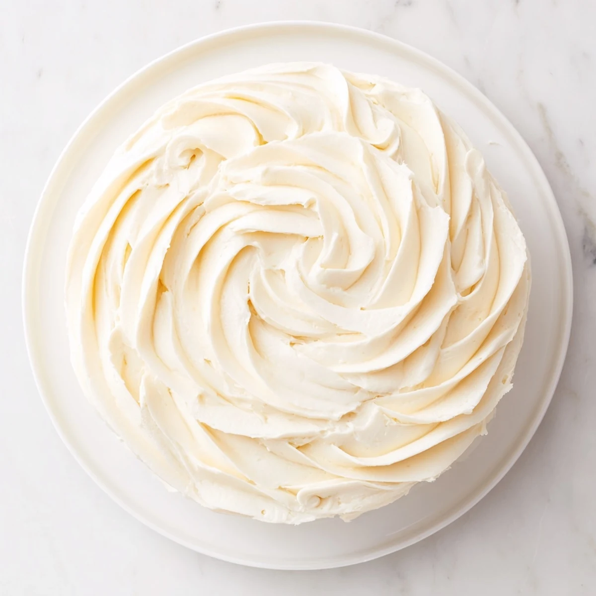 A single layer of fluffy, white buttercream frosting perfectly decorates a chocolate cupcake.
