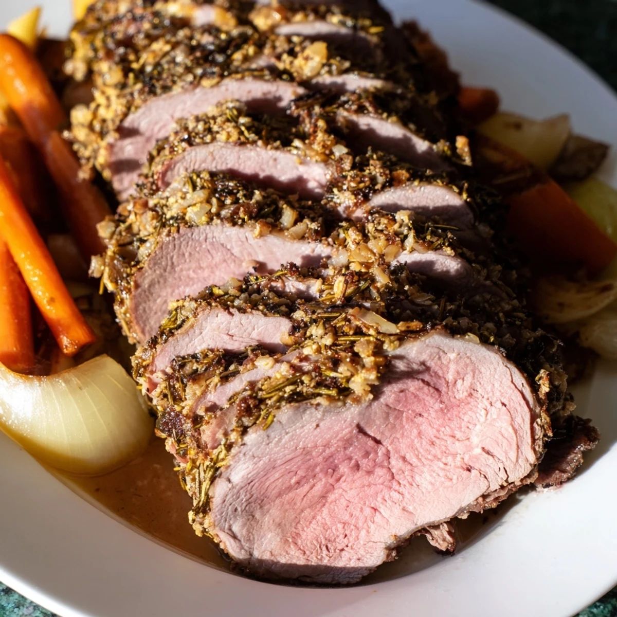 Juicy, perfectly roasted beef with a flavorful crust ready to be sliced for dinner.