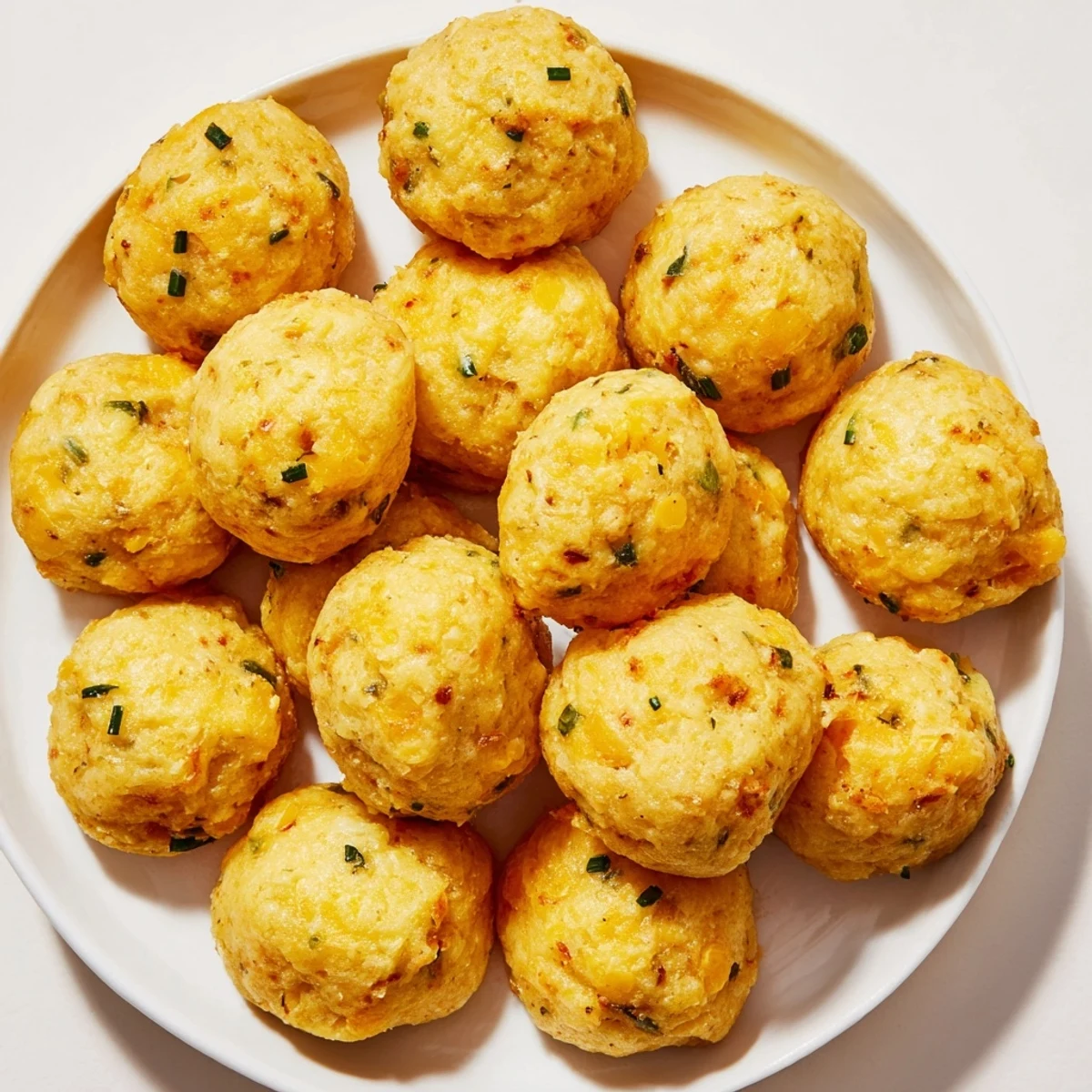 Crispy golden Savory Snack Bites, perfect for sharing, with visible flecks of herbs and melted cheese.