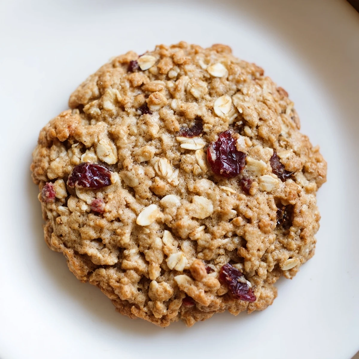 Golden-brown dried cranberry oatmeal cookies, a delicious American dessert treat for any occasion.