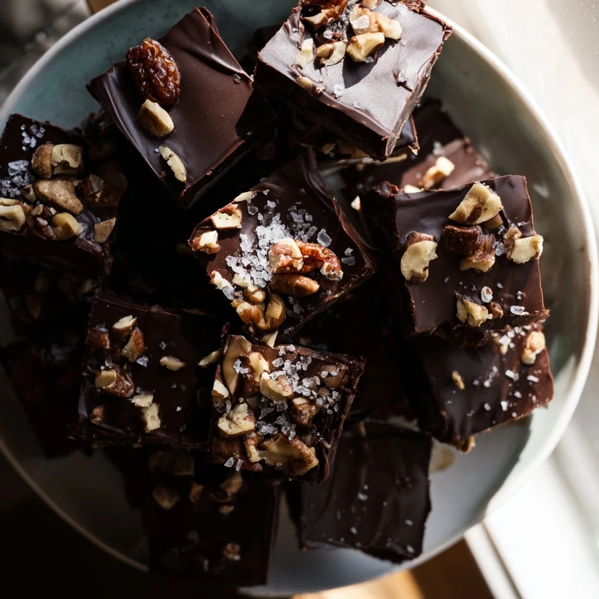 Cool, bite Chocolate pieces cut and arranged, promising a delicious and satisfying dessert experience.