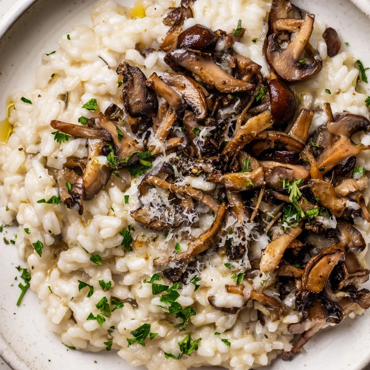 Pilzrisotto mit Trüffelöl