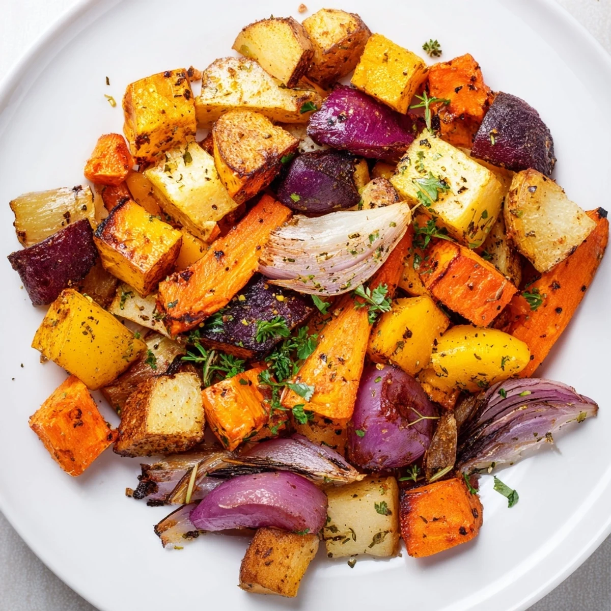 Bunte Röstaromen medley aus Karotten, Pastinaken und Rote Bete im Ofen gebacken