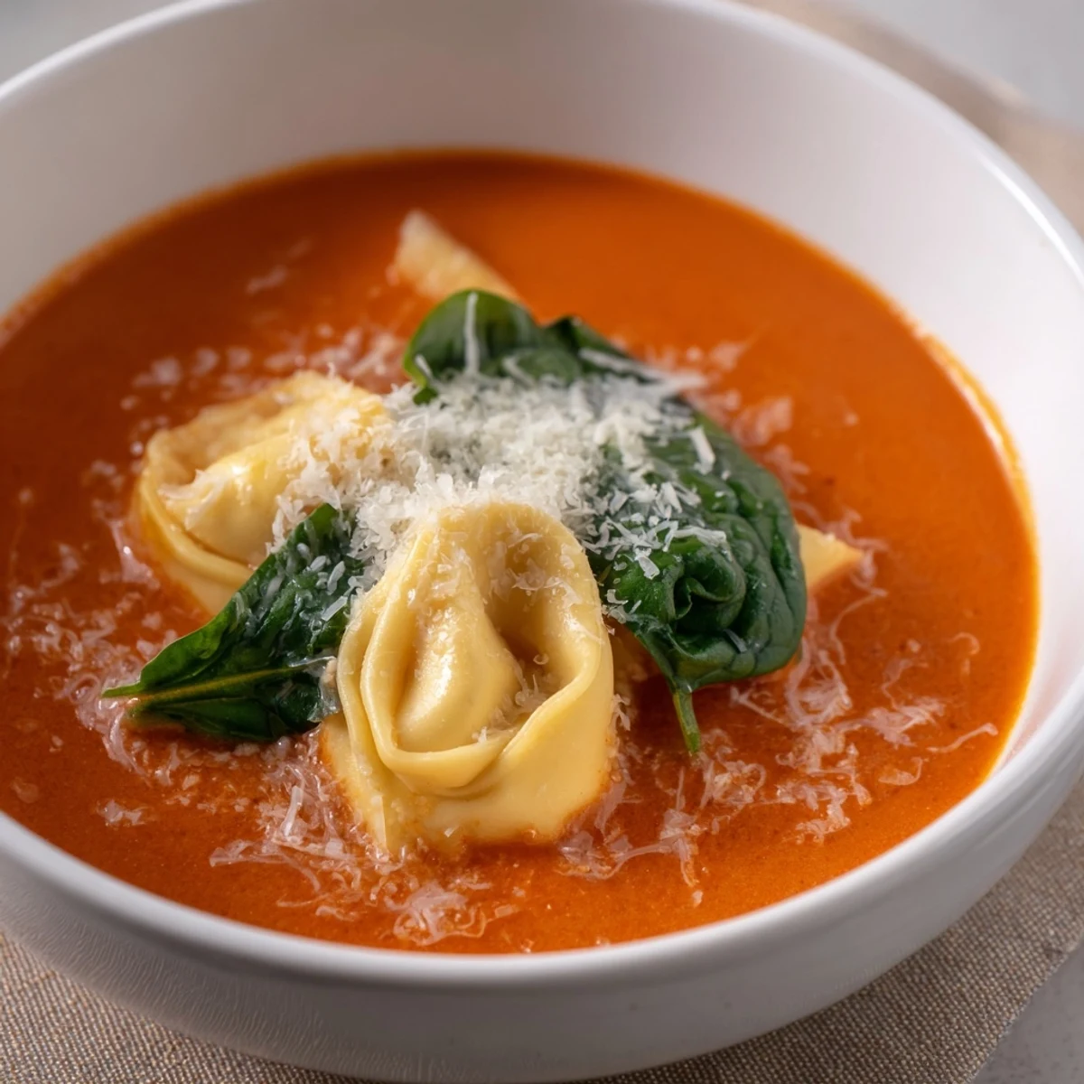 Cremige Tomate Tortellini Spinat
