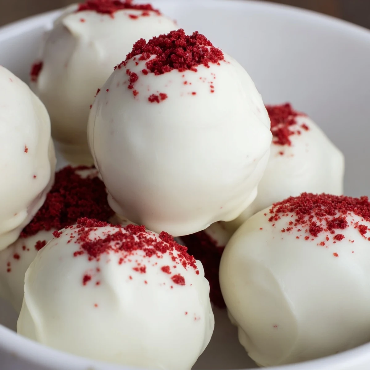 Heimisch gebackene Rot Samt Kuchen Pops, fertig zum Verzehr an kleinen Stielen, ideal für Geschenke.