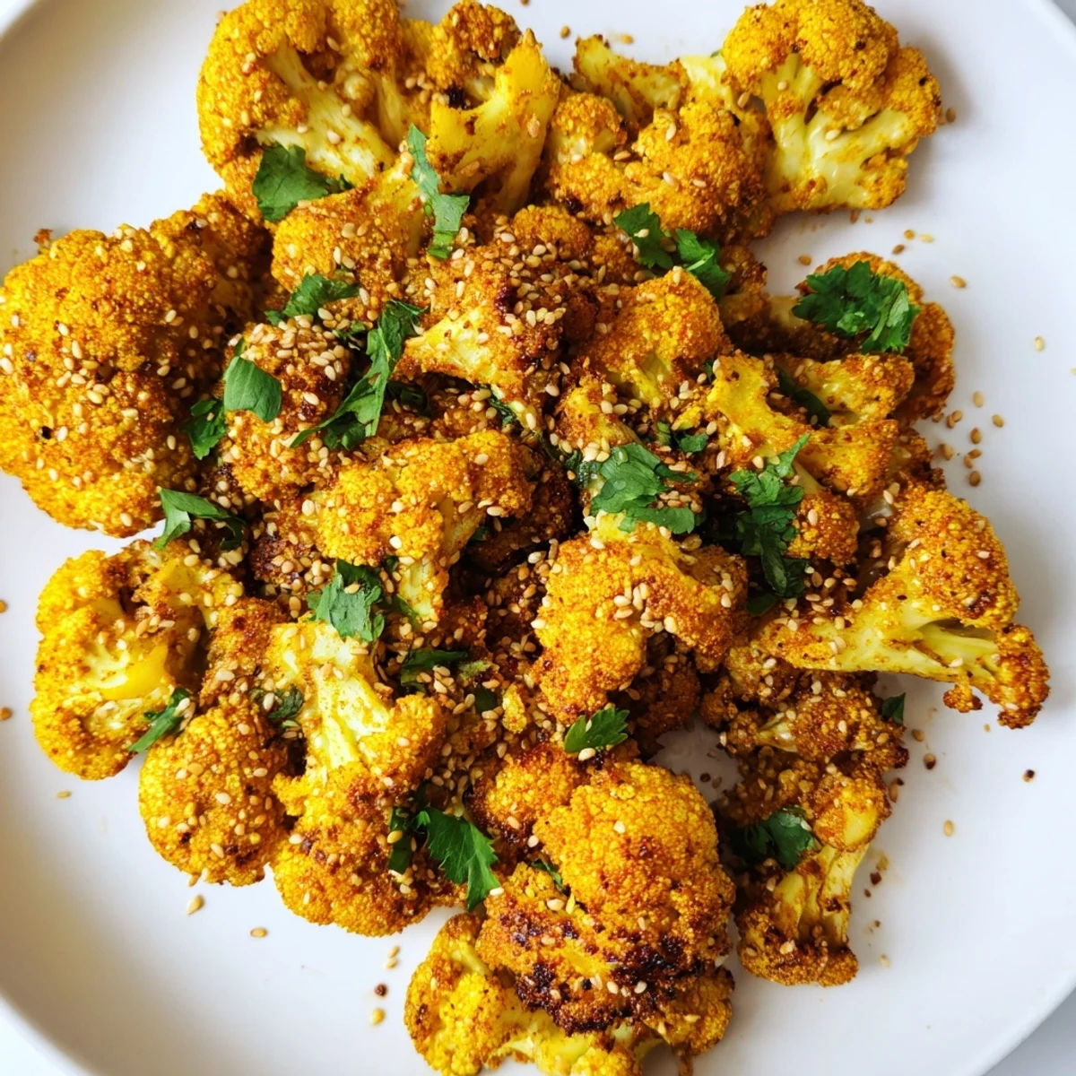 Gerösteter Kohlrabi mit goldenem Kurkuma-Gewürz und gerösteten Sesamkörnern auf Holzplatte.