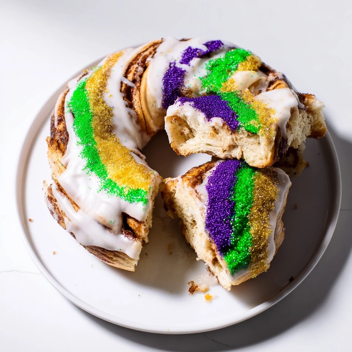 Mardi Gras King Cake Bagels