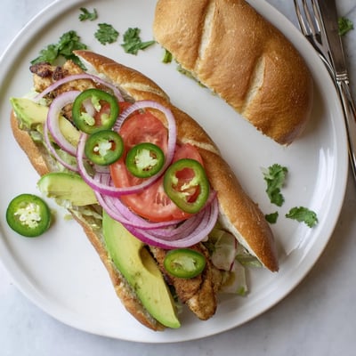 Hühnchen Torta Sandwich mit Avocado